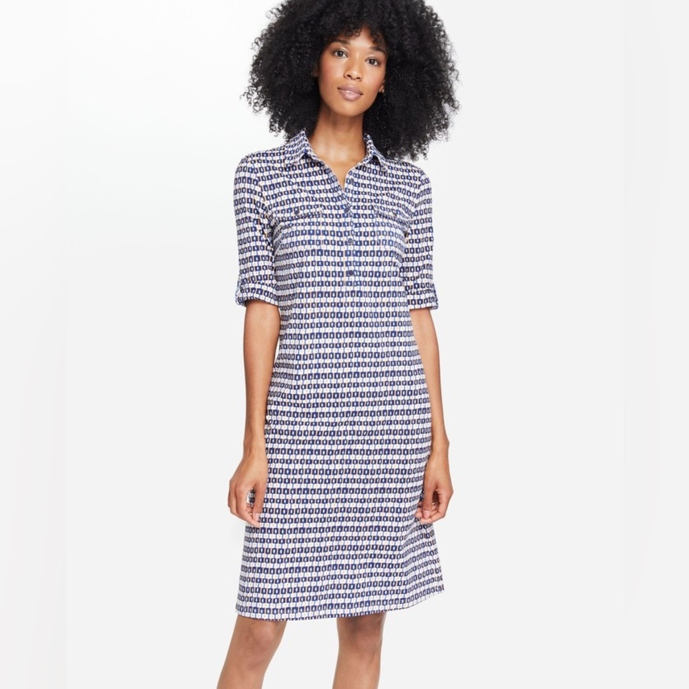 Quarter Sleeve half button dress